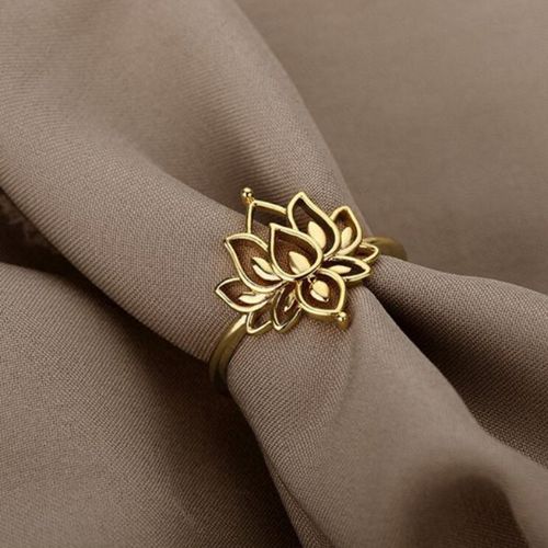 Lotus Shape Gold Ring