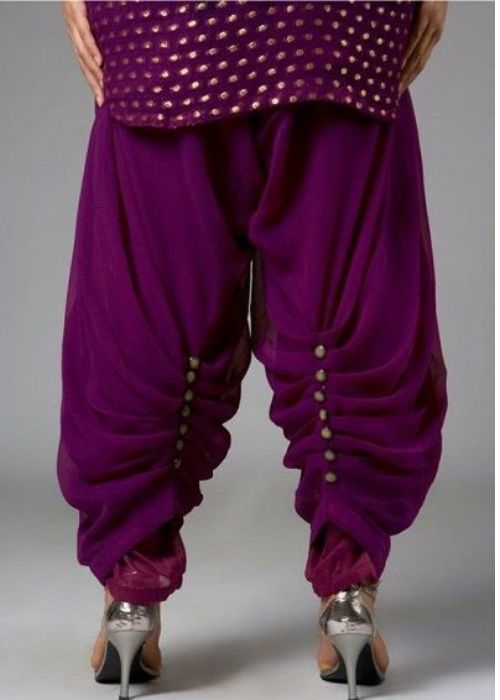 Purple Back Pleated Salwar 