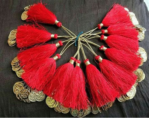 Red Tassel With Golden Coins