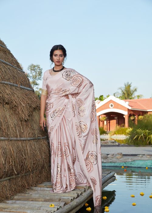  Rose Golf Foil Print Saree