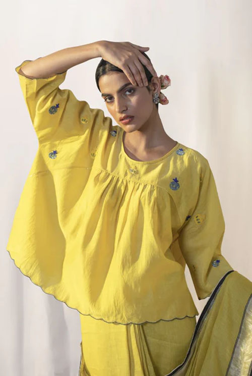 Yellow Kaftan Blouse