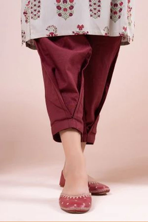 Ankle Length Maroon Tulip Salwar