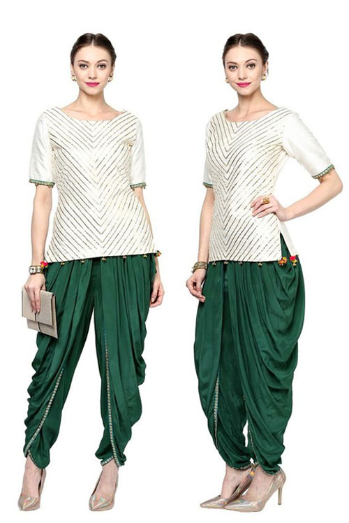 Dark Green Dhoti Salwar