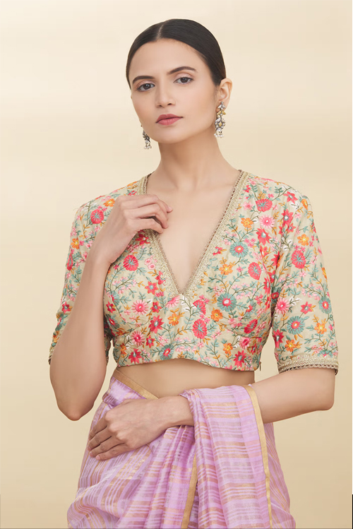 Floral Chanderi Saree