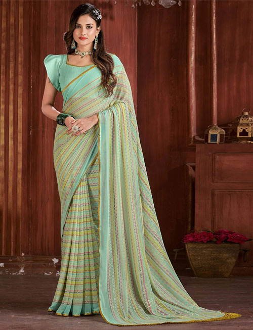 Foil Printed Georgette Saree