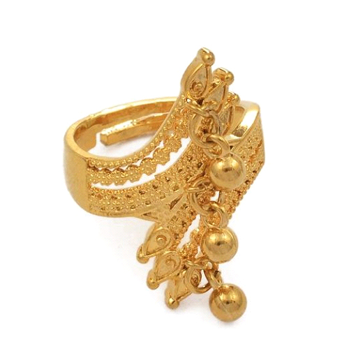 Ghunghroo Style Gold Ring