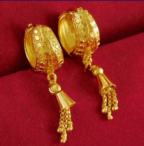 Gold Hoop Latkan Earrings