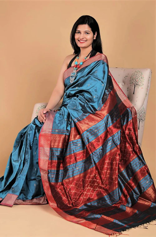 Handwoven Maheshwari Silk Saree
