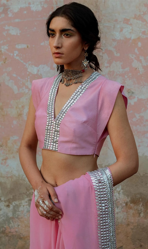 Light Pink Chanderi Blouse