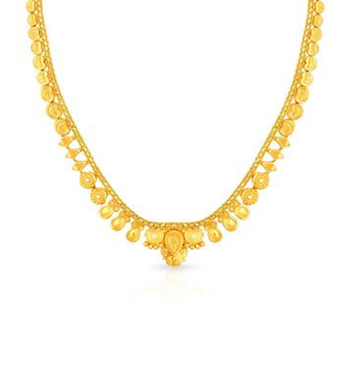 Paisley Shape Gold Necklace