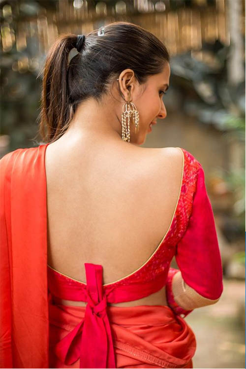 Red Blouse With Back Knot