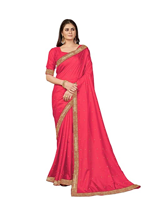 Red Stone Work Saree