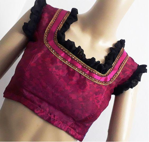 Square Neck Frill Blouse