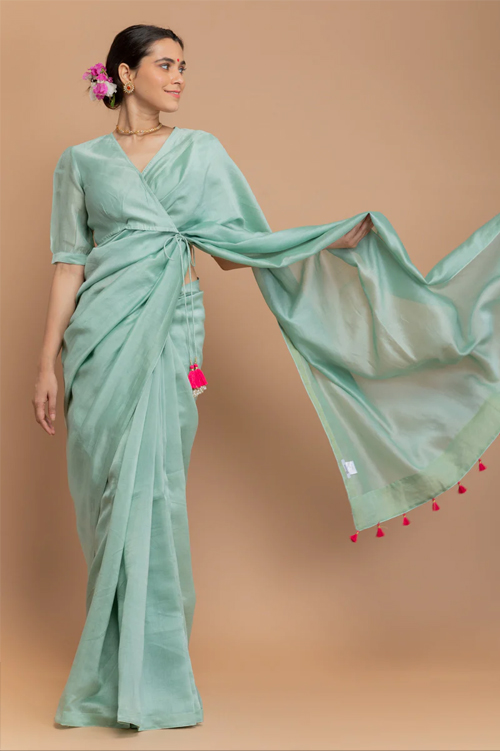 Wrap Around Chanderi Blouse