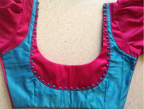 Blue And Rani Pink Blouse 