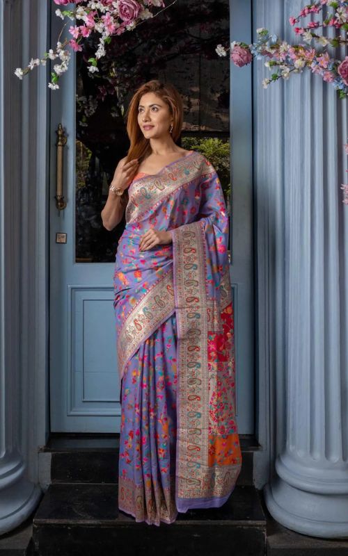 Lavender Silk Saree