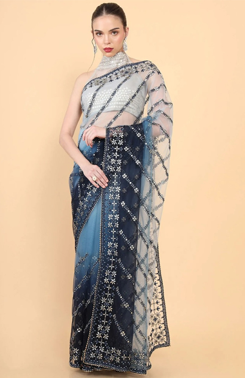 Net Floral Saree