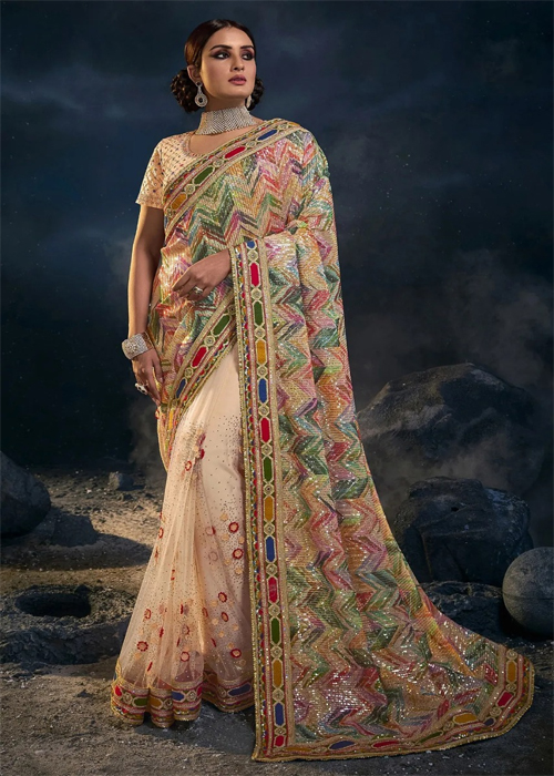 Net Floral Saree