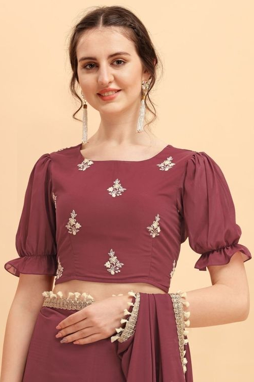 Rust Embroidered Blouse