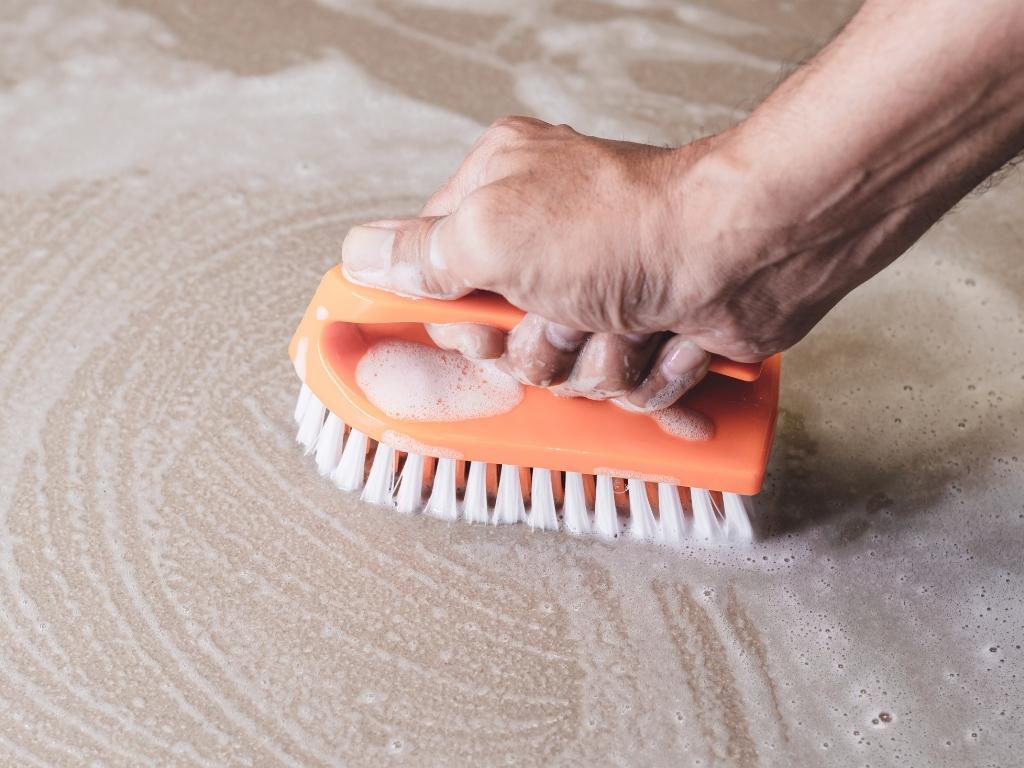 cleaning floor