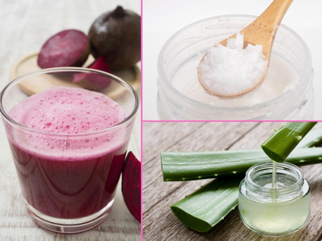 beetroot juice coconut oil aloe vera gel