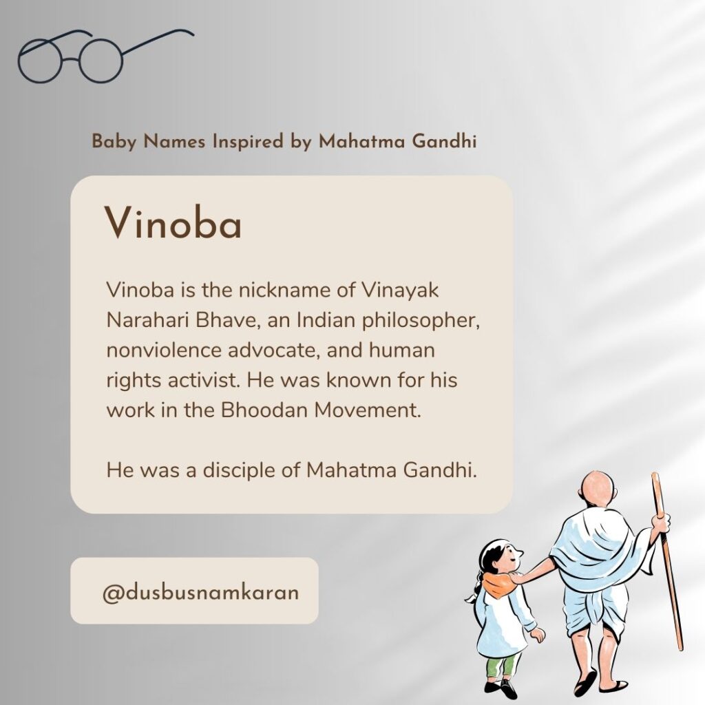 'Vinoba' baby name meaning and inspiration